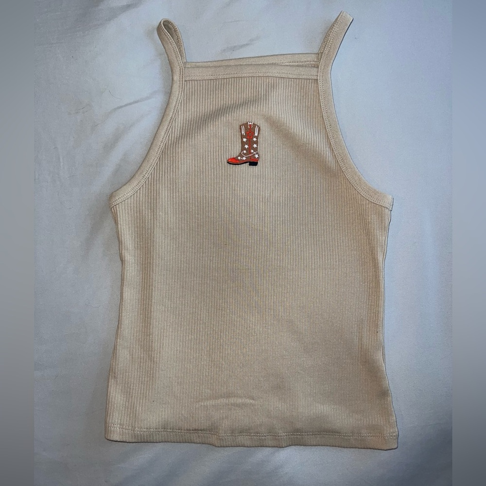 SO Brown Ribbed Tank Top